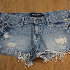 ambercrombie Girl's Denim Destroyed Shorts